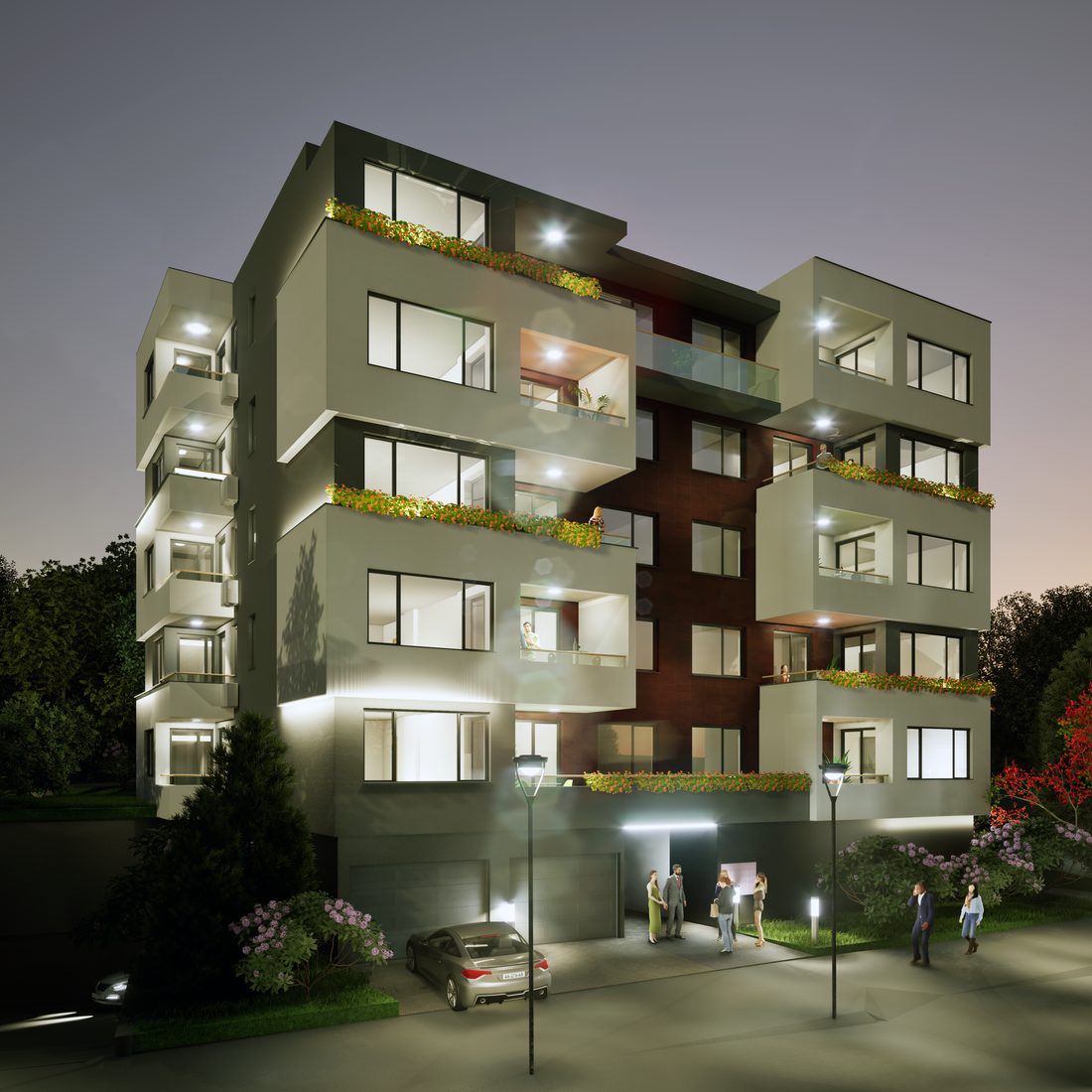 Edificio residenziale con autorimesse, isolato 645